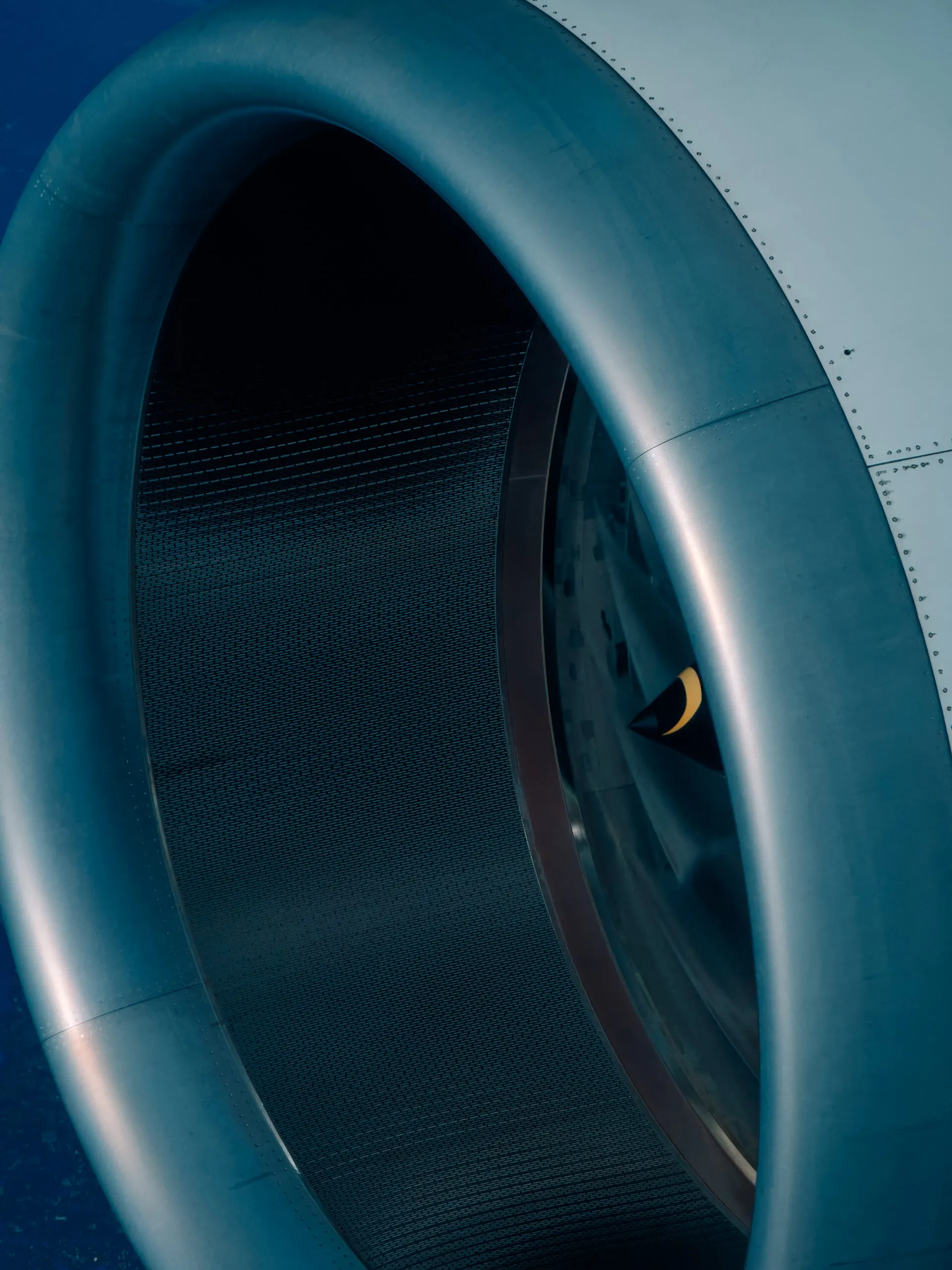 Close-up of a jet engine intake